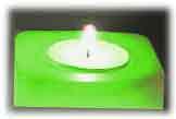 le vert dans la magie des bougies